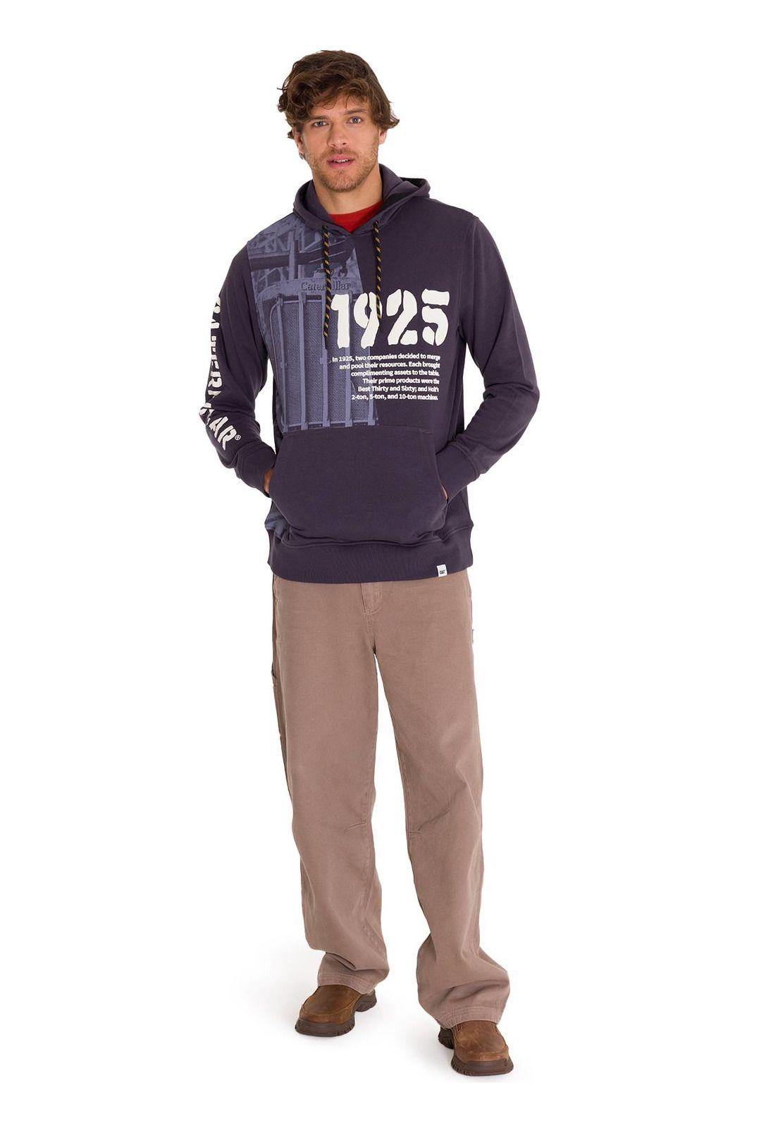 Polerón Premium Graphic Pullover Hombre Azul Marino-6