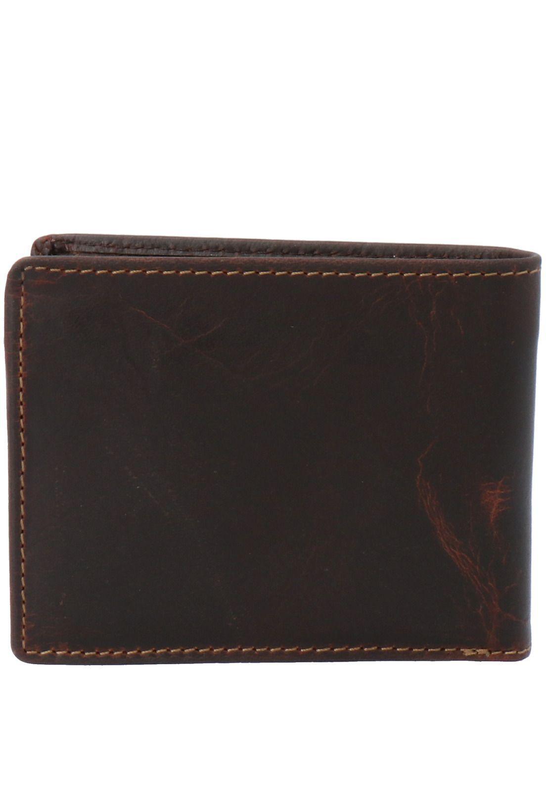 Billetera Cuero Hombre Htc Coin Café-1