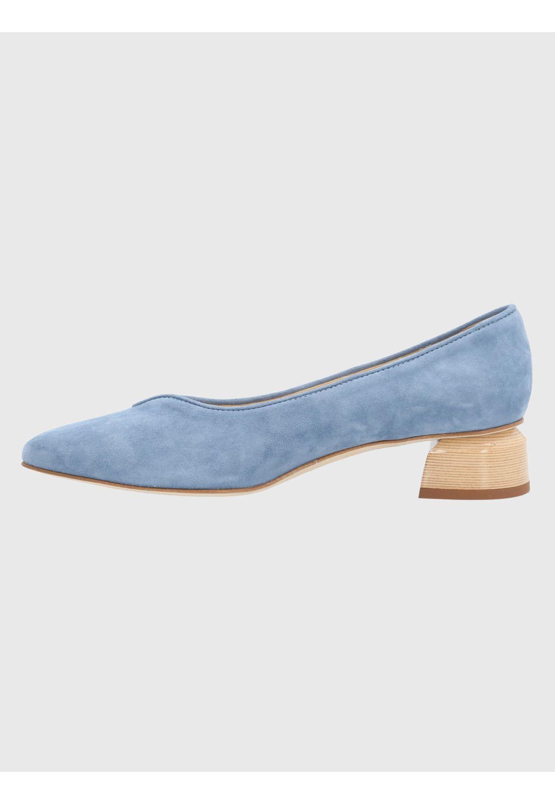 Zapato Cuero Celeste Mujer Corina -5