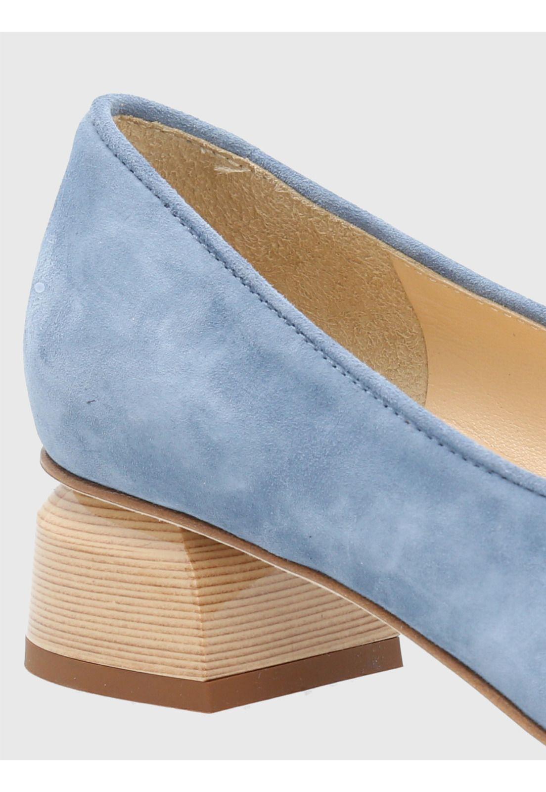 Zapato Cuero Celeste Mujer Corina -7