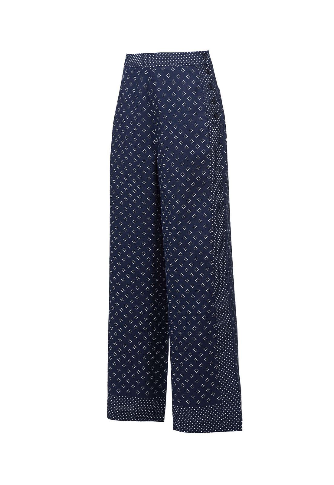 Pantalón Tencel Nazaire Azul Mujer-0