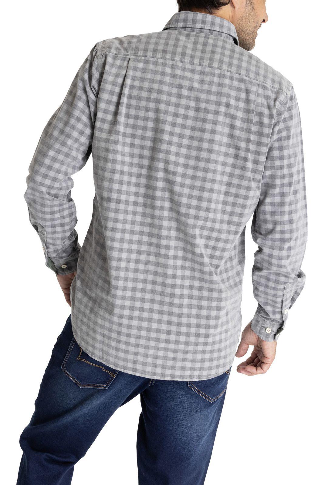 Camisa M/L Hombre Tartancord Gris-4