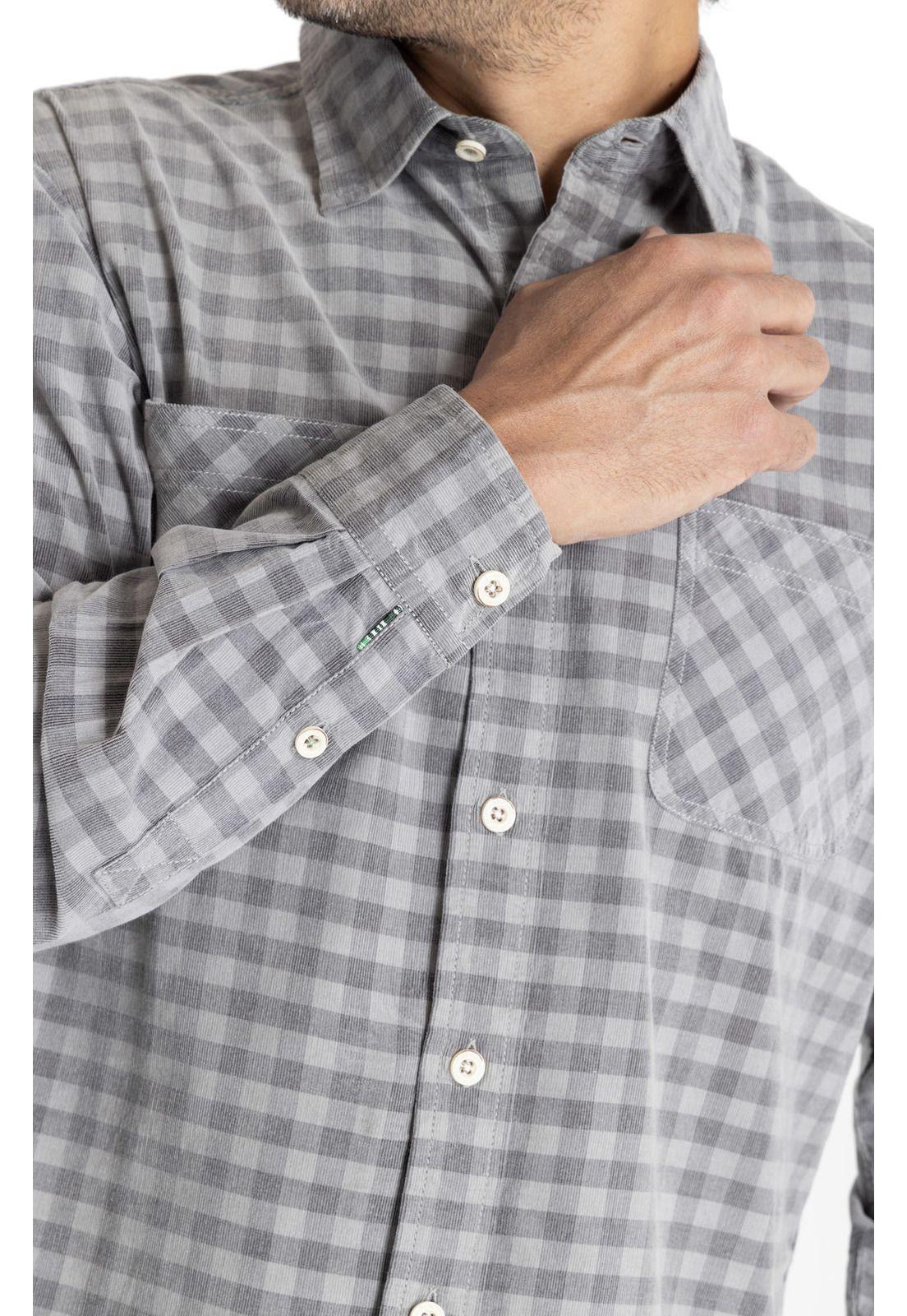 Camisa M/L Hombre Tartancord Gris-6