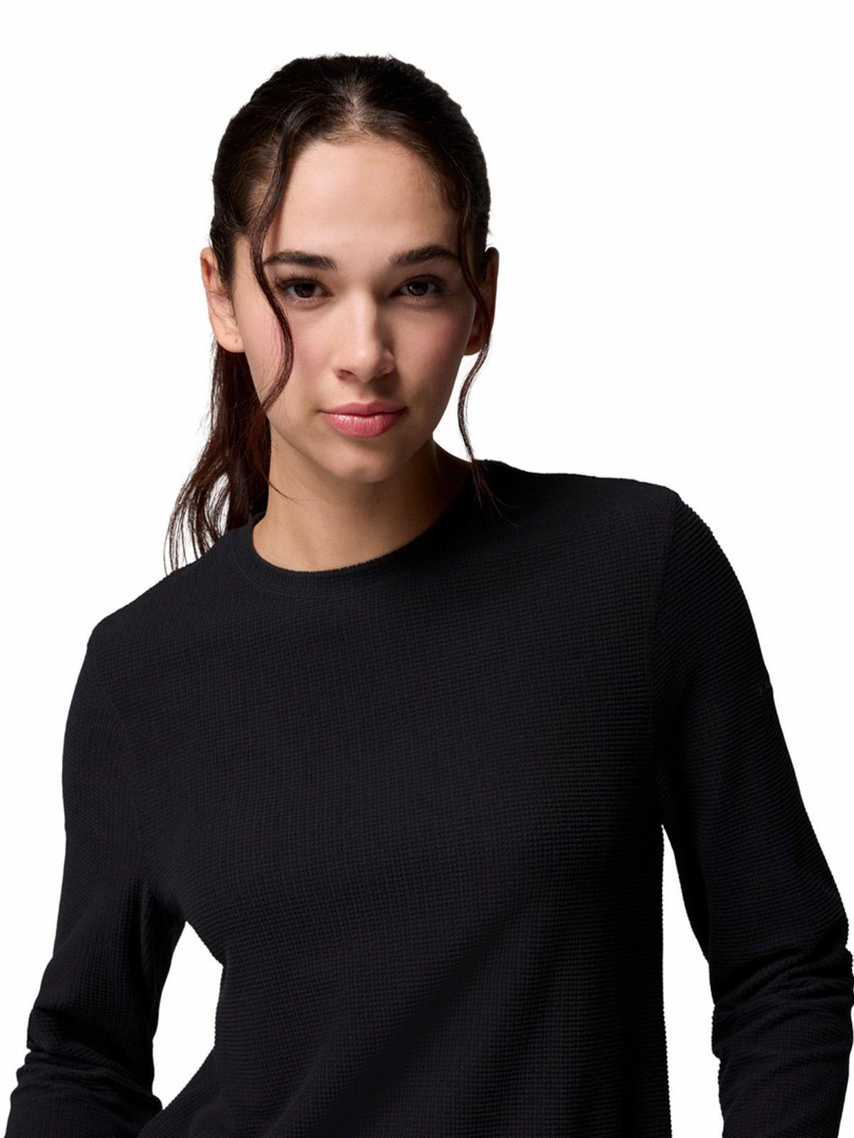 Polera ML Mujer Brea Falls Grid Crew Negro-3