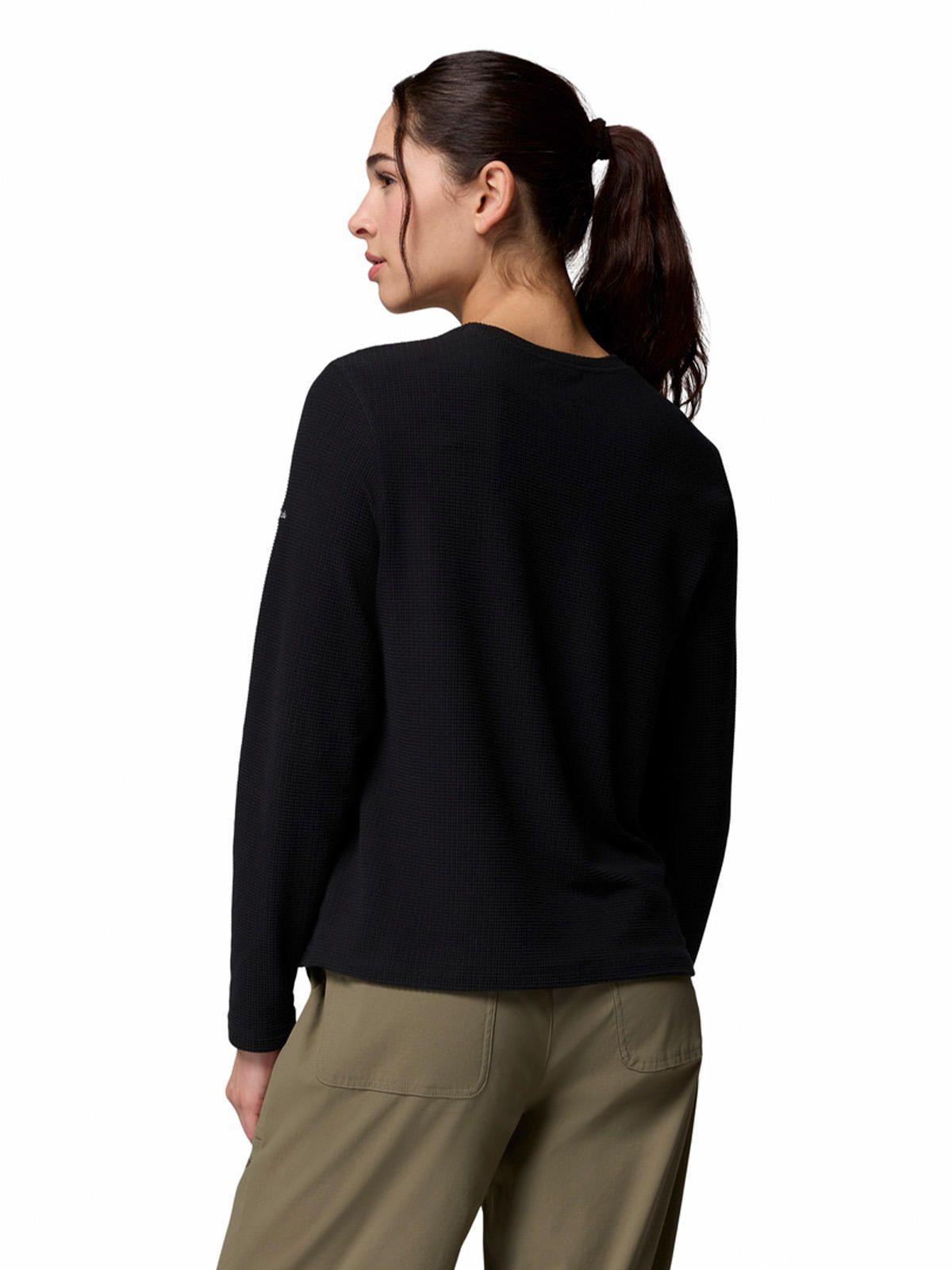 Polera ML Mujer Brea Falls Grid Crew Negro-4