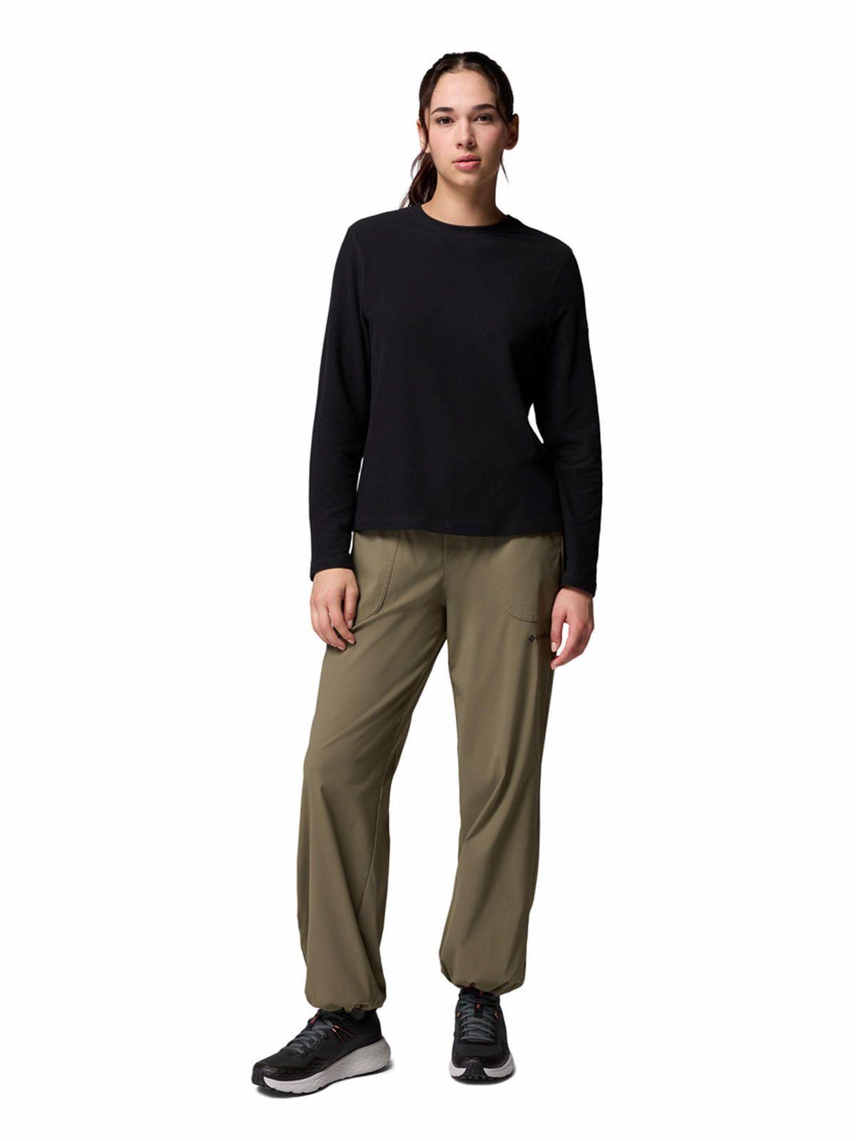 Polera ML Mujer Brea Falls Grid Crew Negro-5