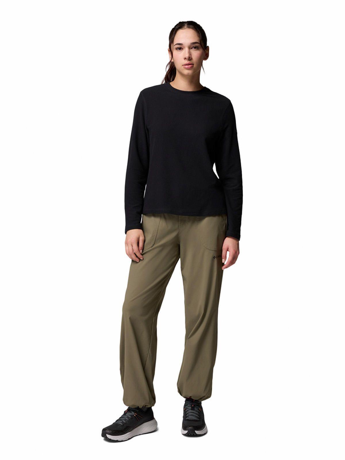 Polera ML Mujer Brea Falls Grid Crew Negro-5