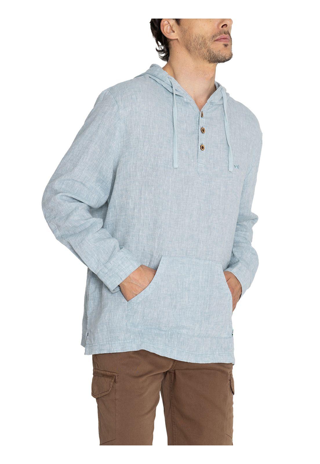 Polerón Lino Orgánico Verde Linen Hombre -4