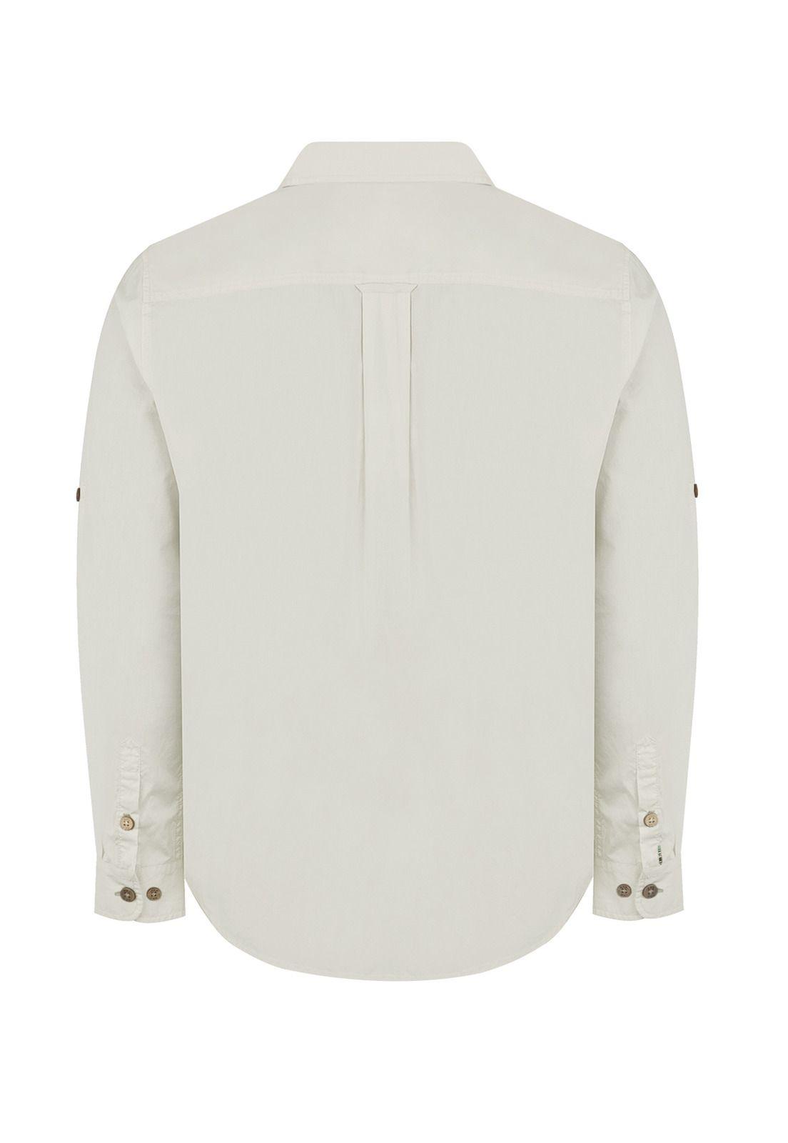 Camisa Algodón Orgánico Beige Galiton Hombre -1