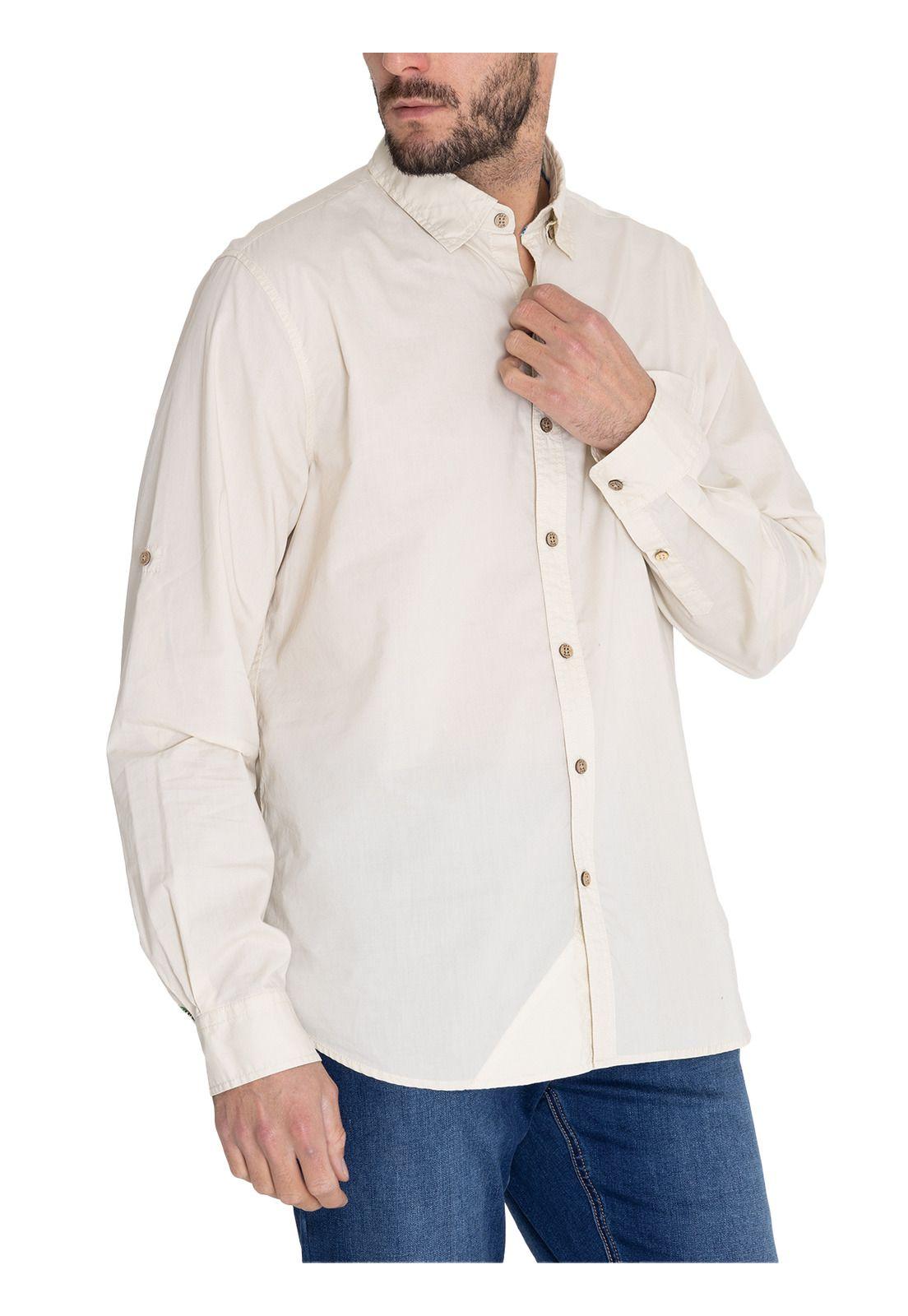 Camisa Algodón Orgánico Beige Galiton Hombre -5
