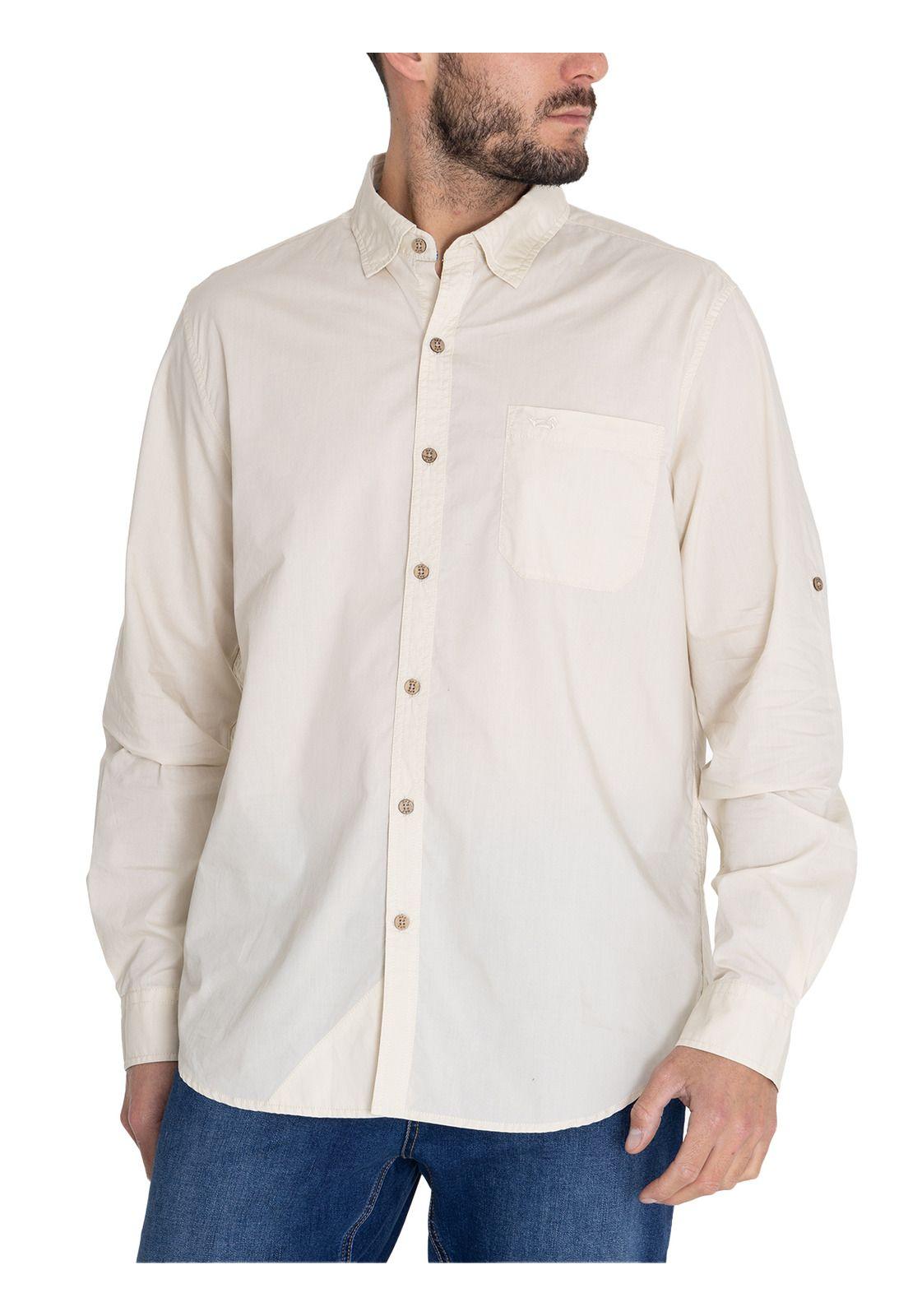 Camisa Algodón Orgánico Beige Galiton Hombre -6