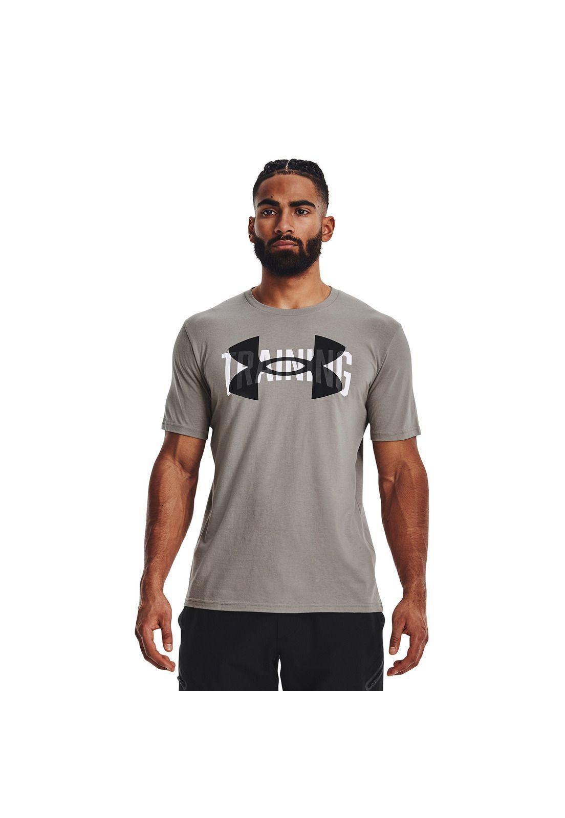 Polera manga corta UA Training Overlay hombre Gris-2