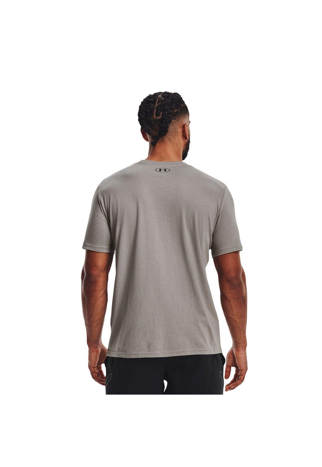 Polera manga corta UA Training Overlay hombre Gris-3