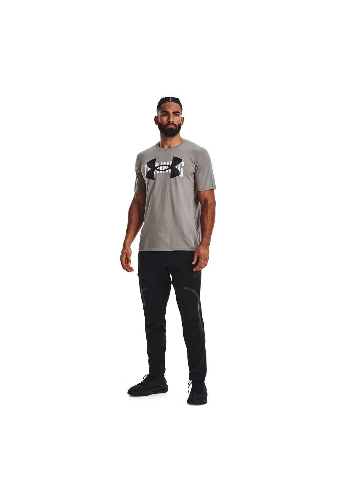Polera manga corta UA Training Overlay hombre Gris-4