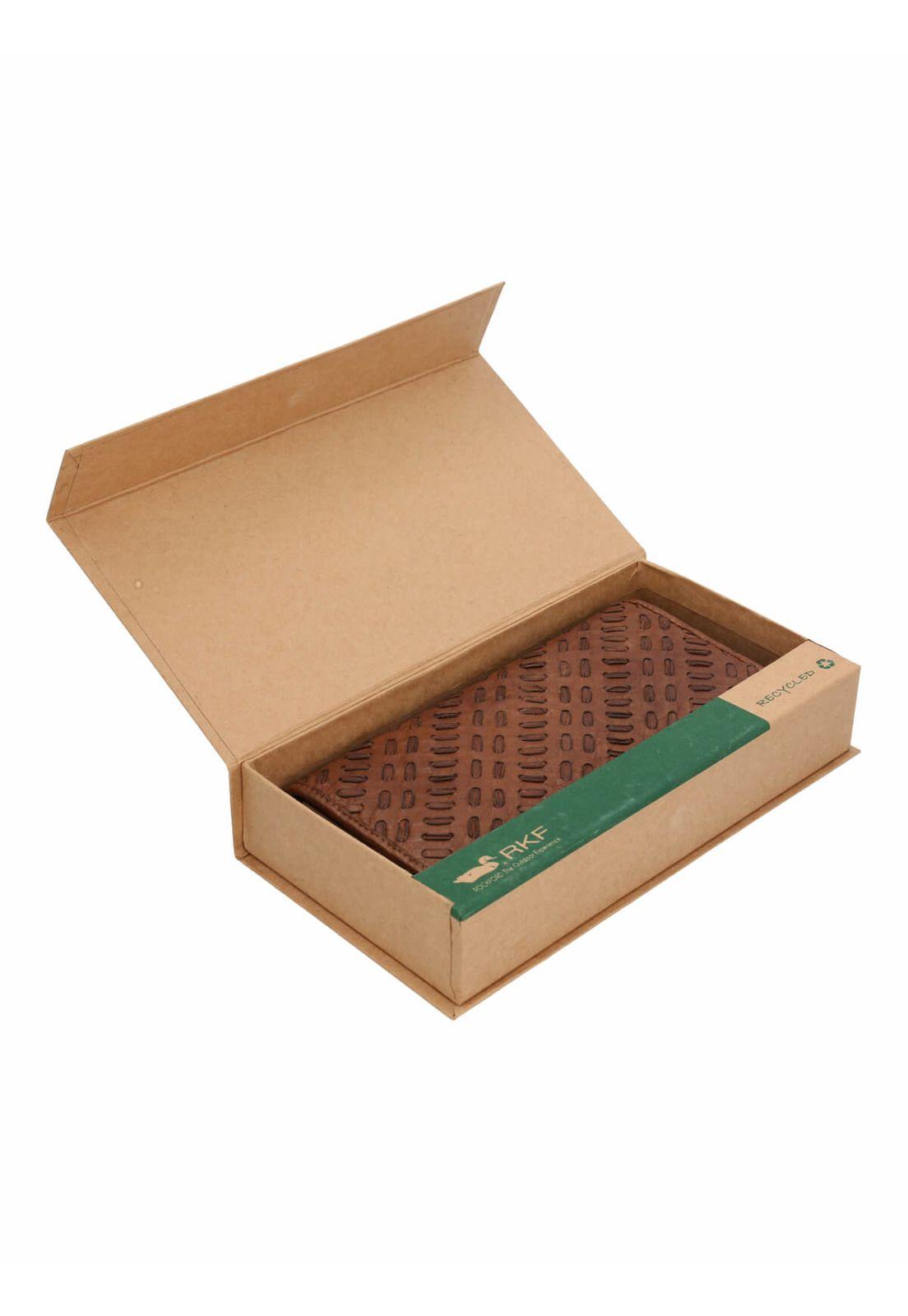 Billetera Cuero Mujer Ws Braid Wallet Camel-3