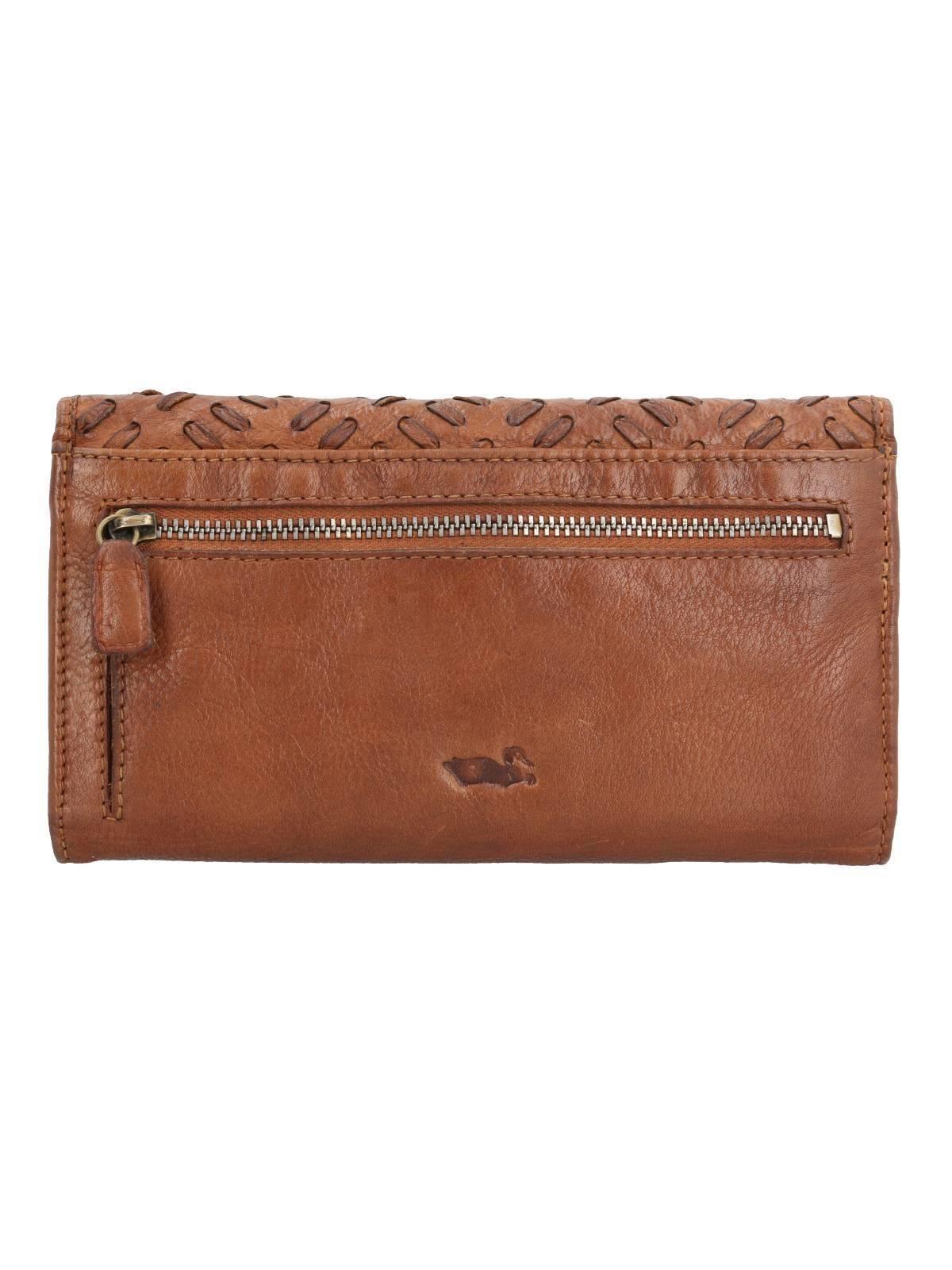 Billetera Cuero Mujer Ws Braid Wallet Camel-0