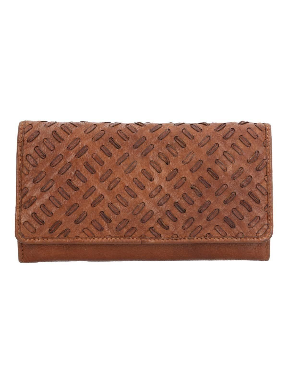 Billetera Cuero Mujer Ws Braid Wallet Camel-1