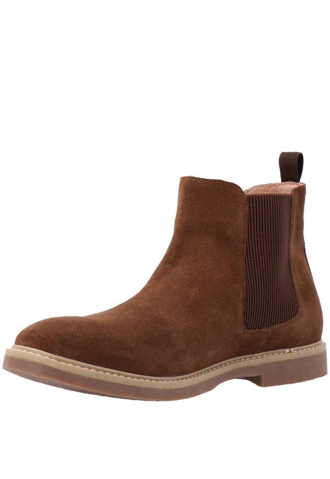 Botin Cuero Hombre Scrat Café-4