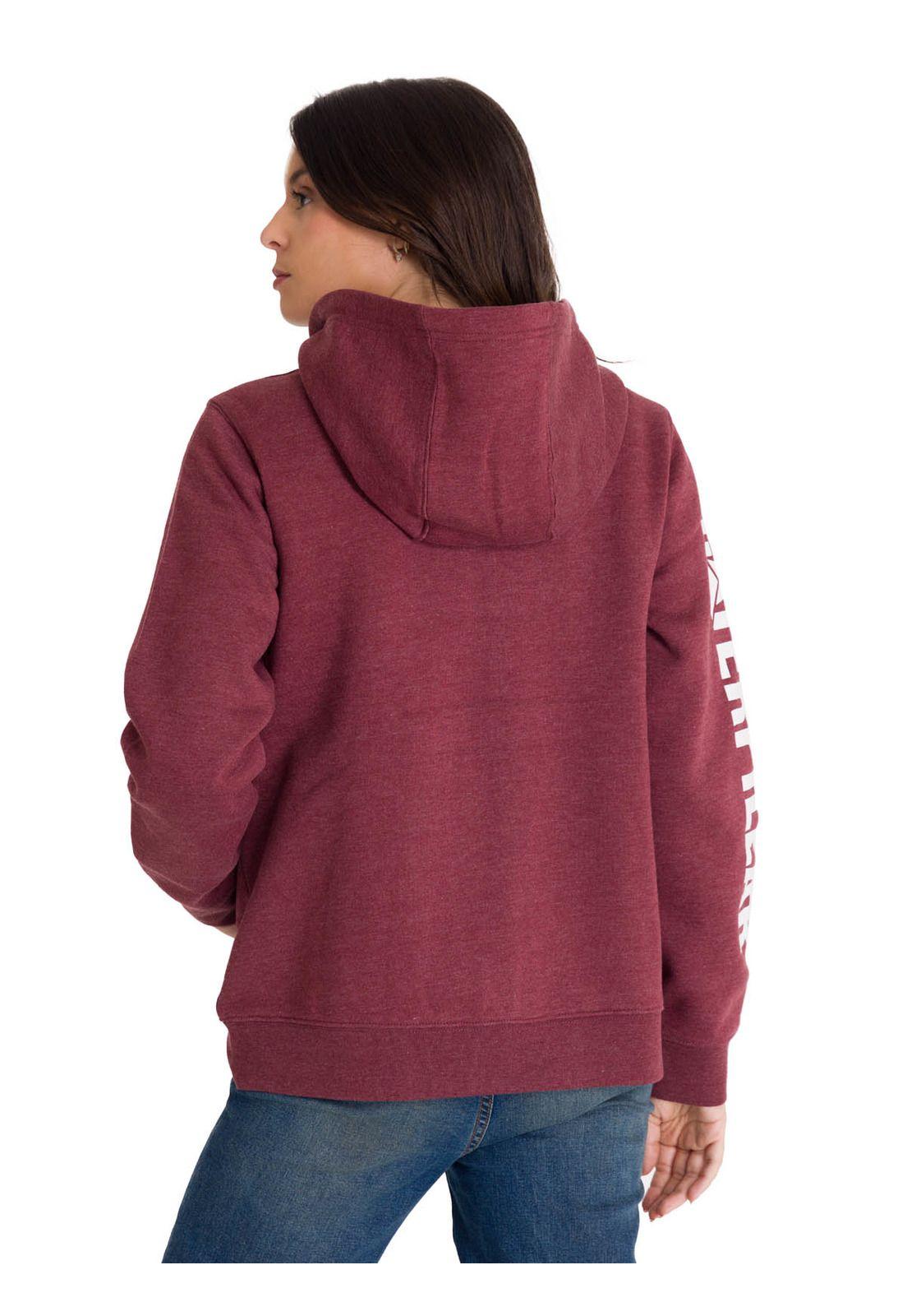 Polerón Full Zip Trademark Banner Mujer Rojo-4