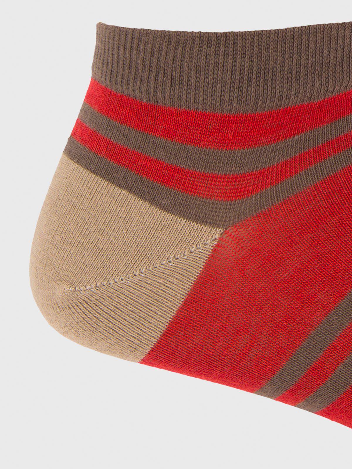 Calcetin Algodón Hombre Multiline Café-2