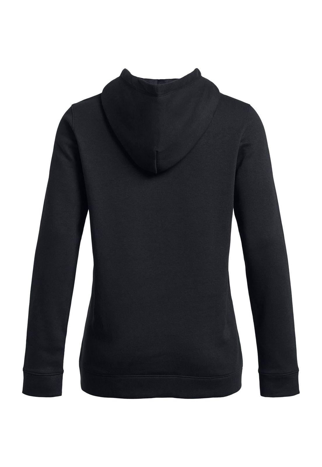Polerón UA Hustle Fleece para mujer Negro-3