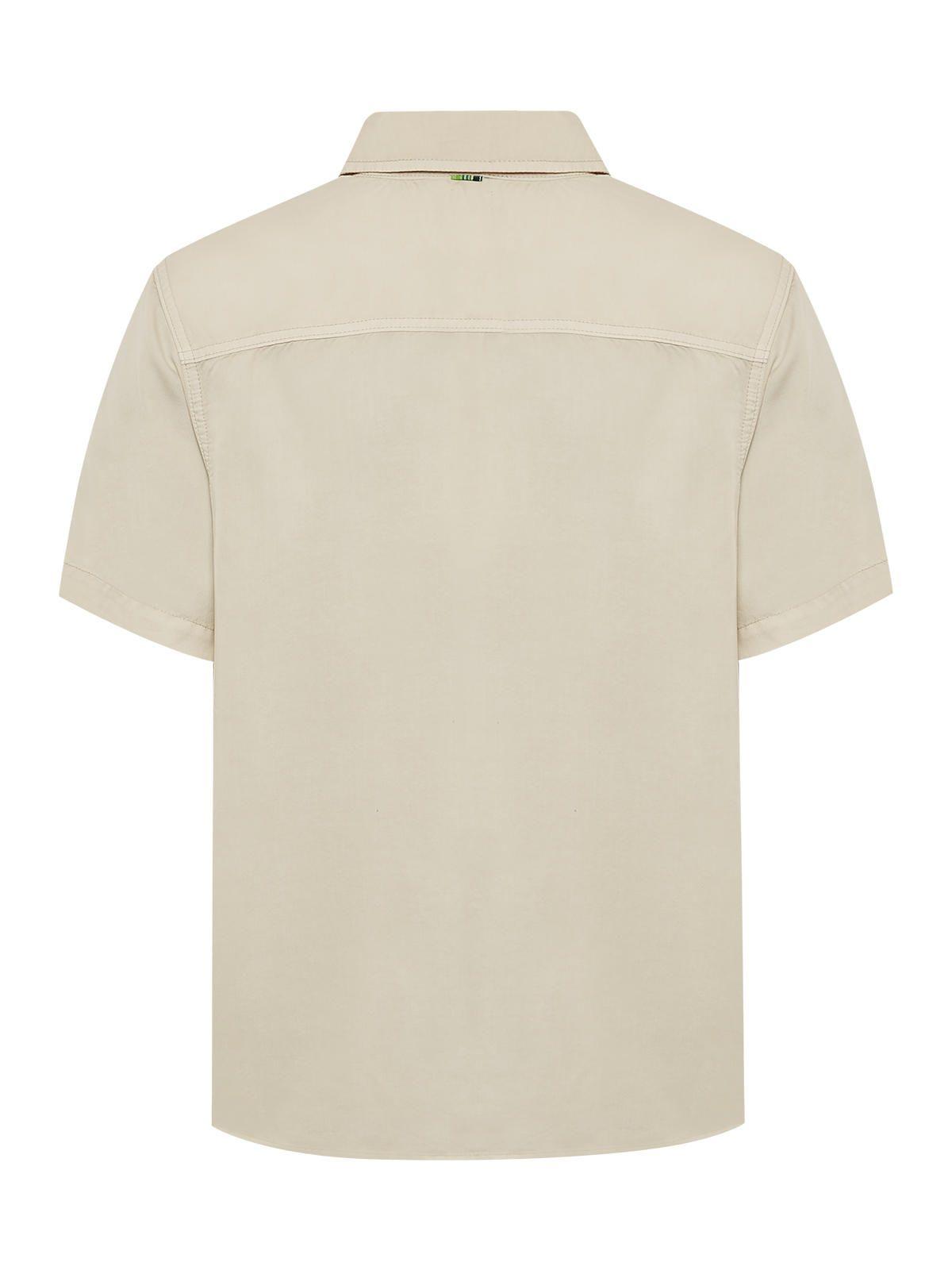 Camisa Tencel Hombre Beige-1