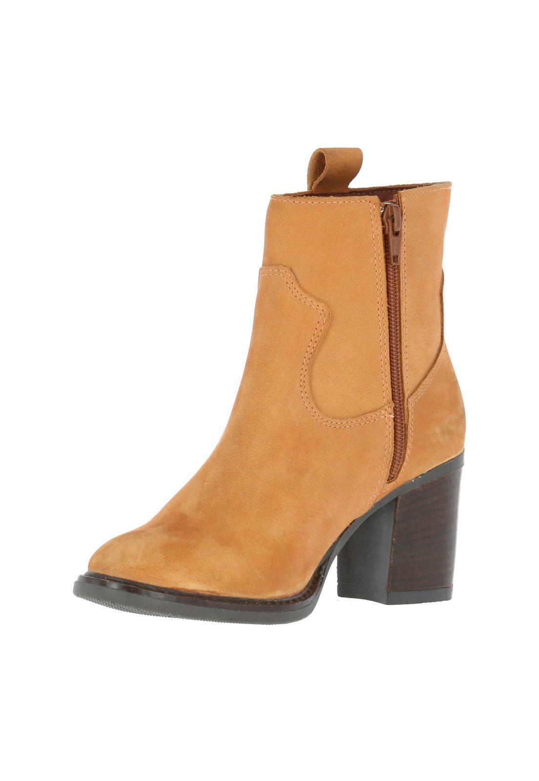 Botin Cuero Mujer Alabaster Dorado-1