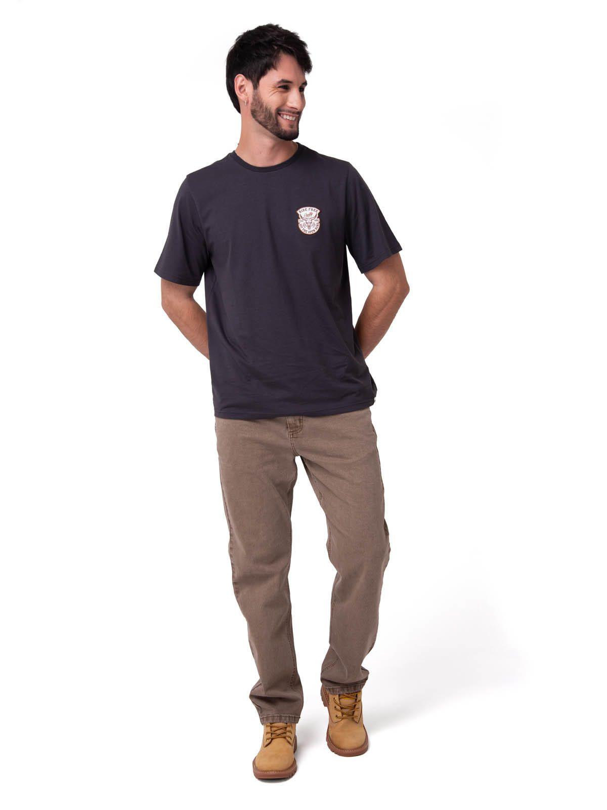 Polera Manga Corta Hombre Western Gris Oscuro-4