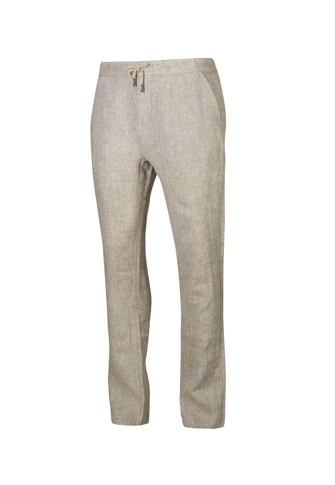 Pantalón Lino Orgánico Hombre Lisboa Café-0