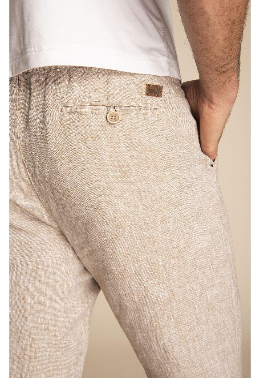 Pantalón Lino Orgánico Hombre Lisboa Café-5