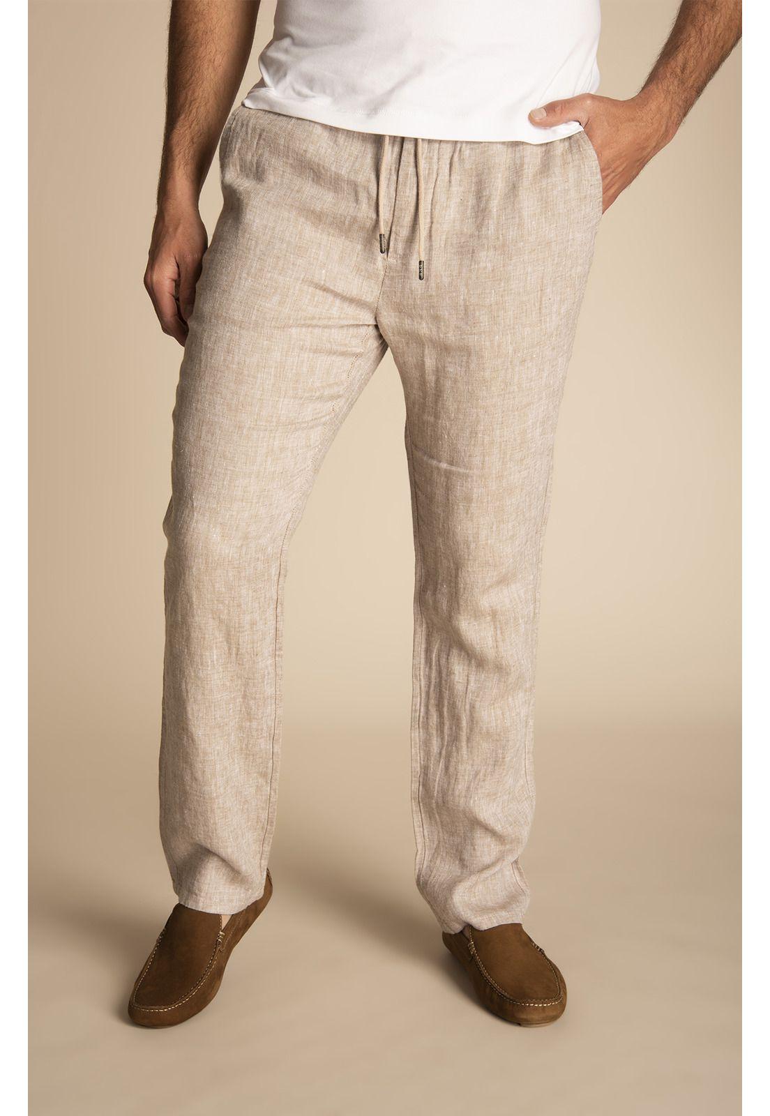 Pantalón Lino Orgánico Hombre Lisboa Café-6