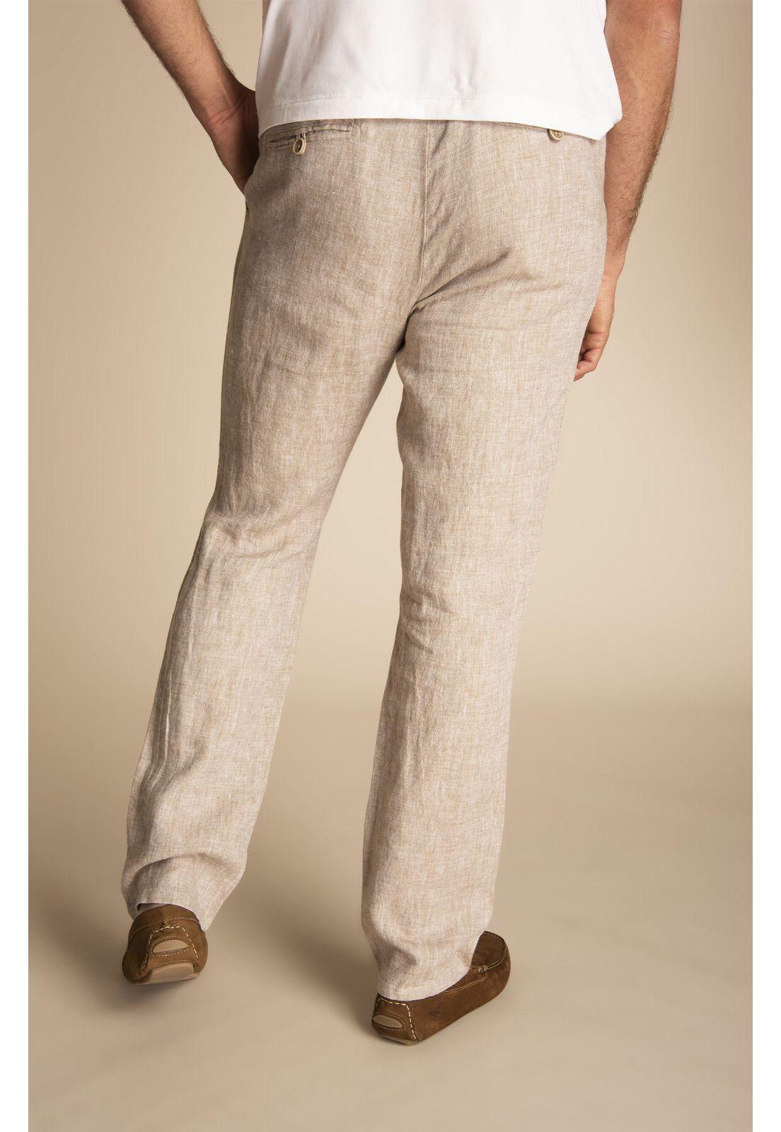 Pantalón Lino Orgánico Hombre Lisboa Café-7