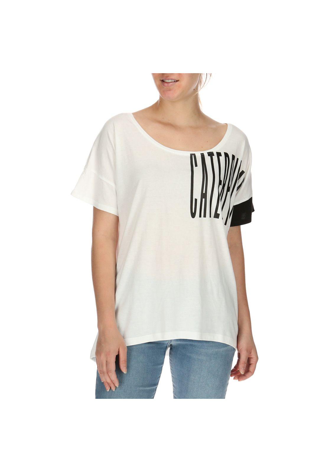 Polera Mujer Color Blocked Logo Blanco-0