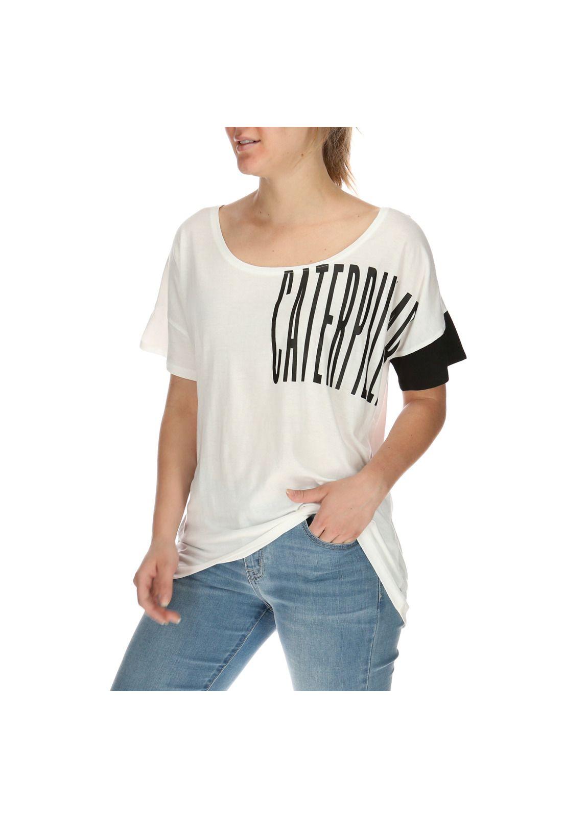 Polera Mujer Color Blocked Logo Blanco-1