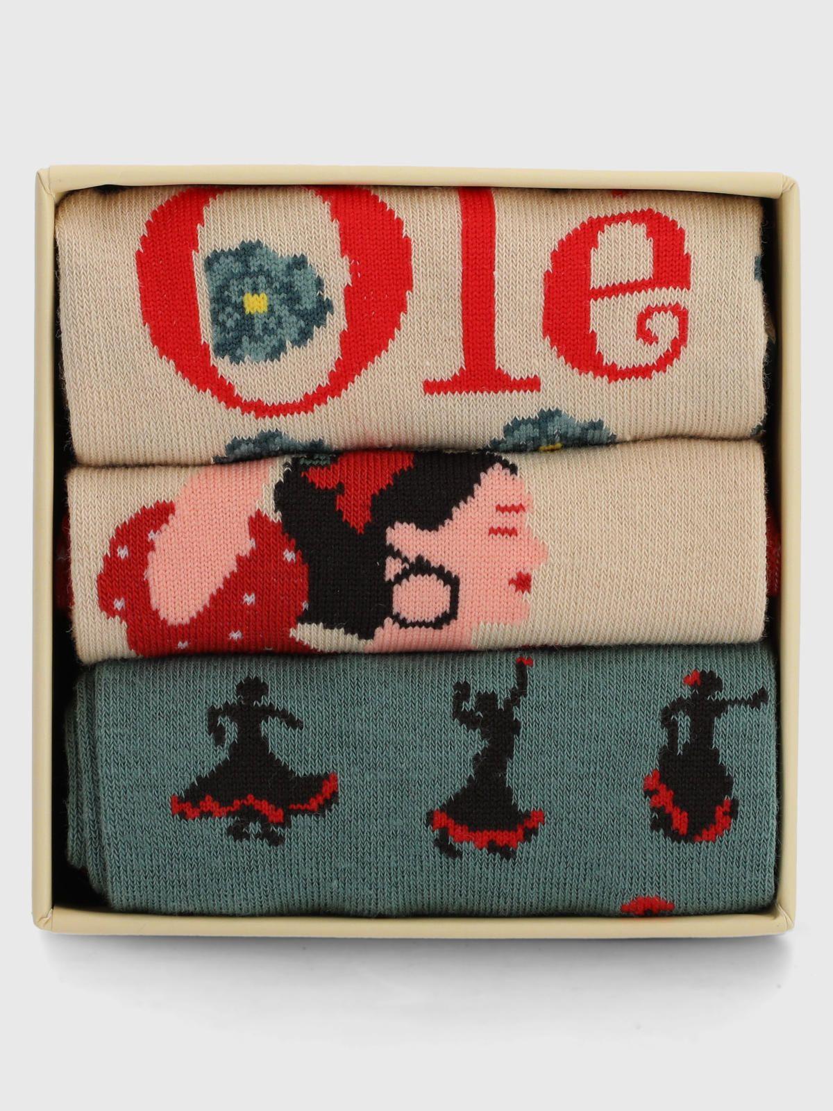 Pack 3 Calcetin Mujer Spain Multicolor-2