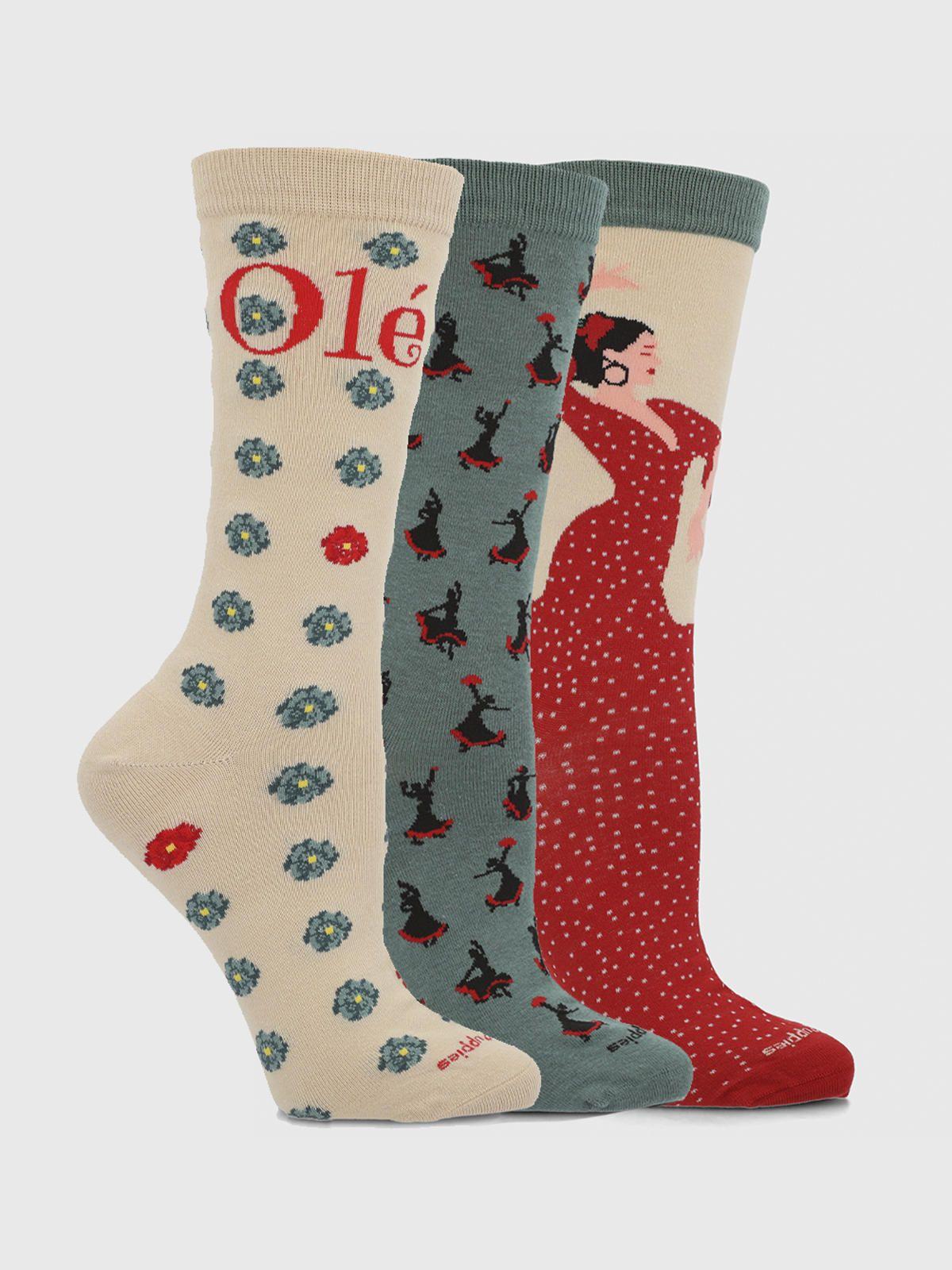 Pack 3 Calcetin Mujer Spain Multicolor-3