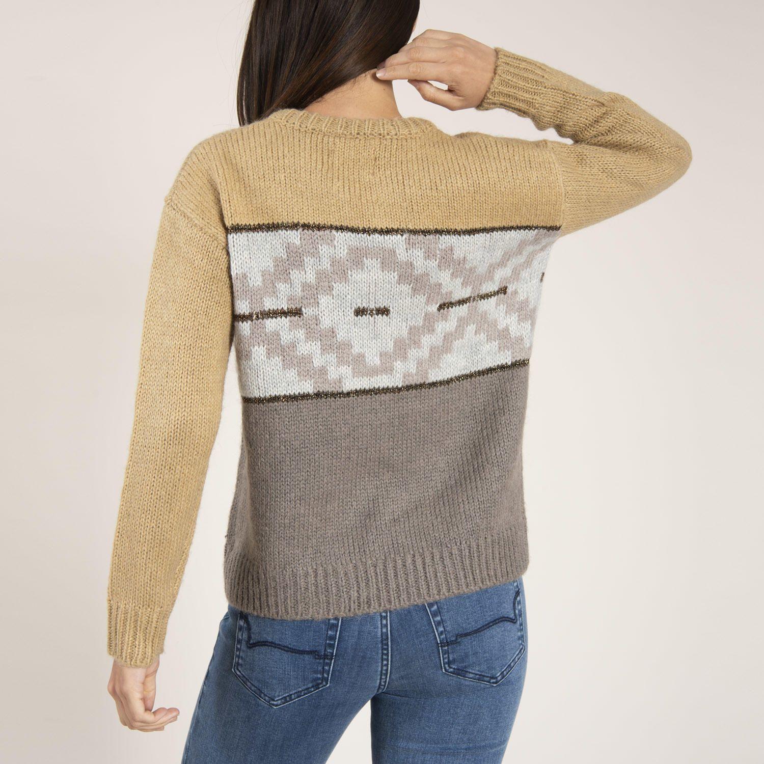 Sweater Acrílico Etnic Café Mujer Rockford-2