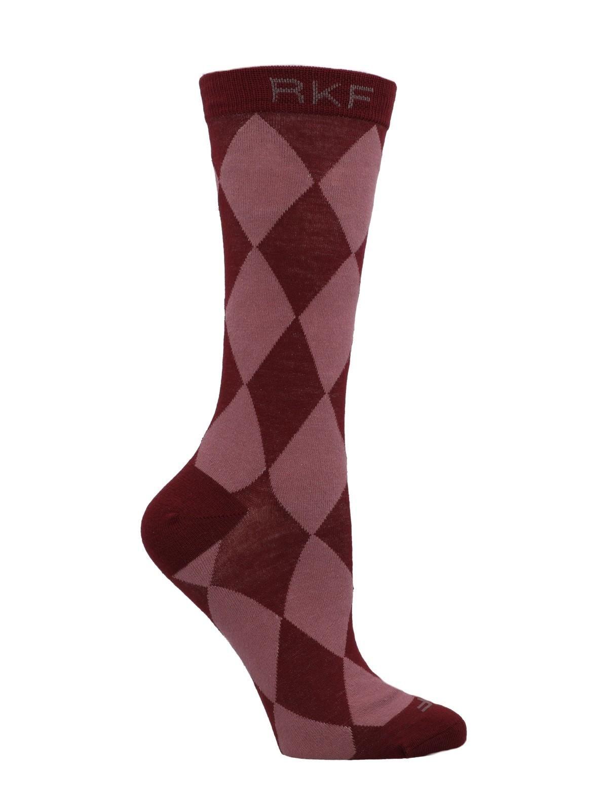 Calcetín Bambú Mujer C Argyle Rojo-0