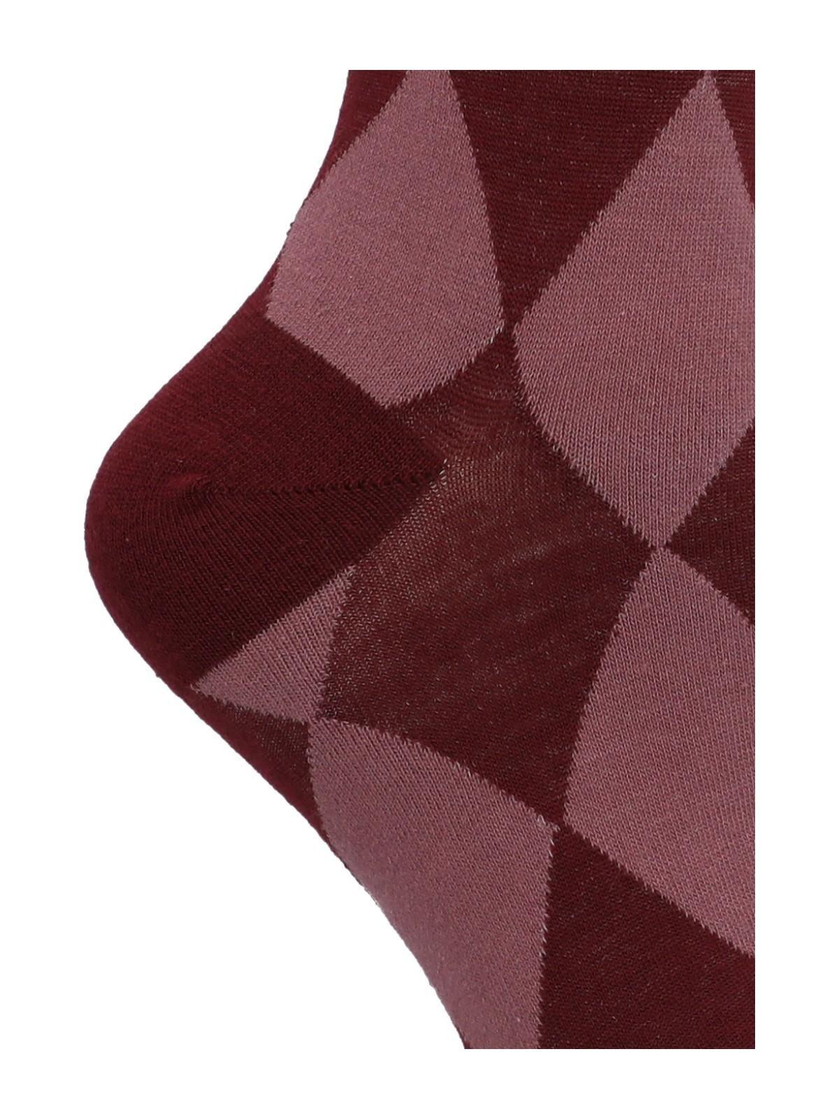 Calcetín Bambú Mujer C Argyle Rojo-1