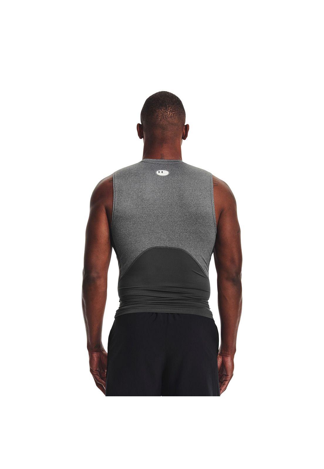 Polera sin mangas HeatGear® hombre Gris-4