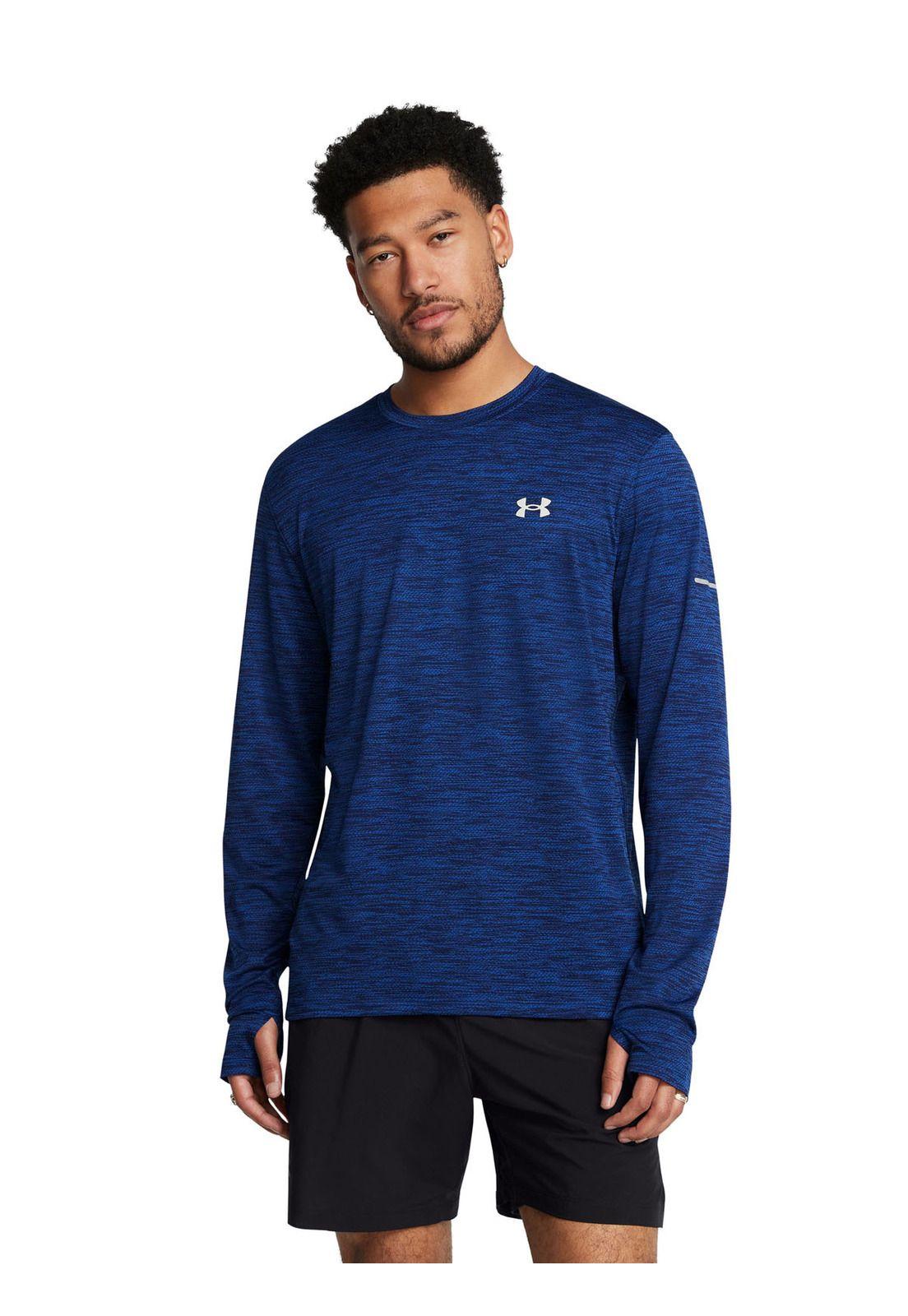 Polera manga larga Launch Pro hombre Azul-3