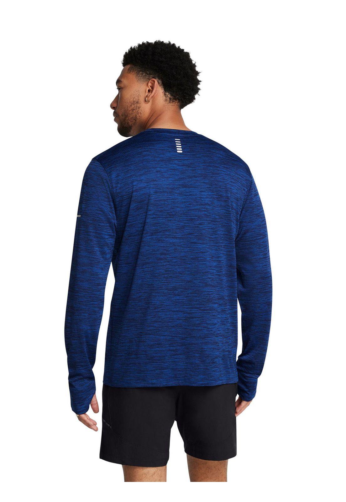 Polera manga larga Launch Pro hombre Azul-4