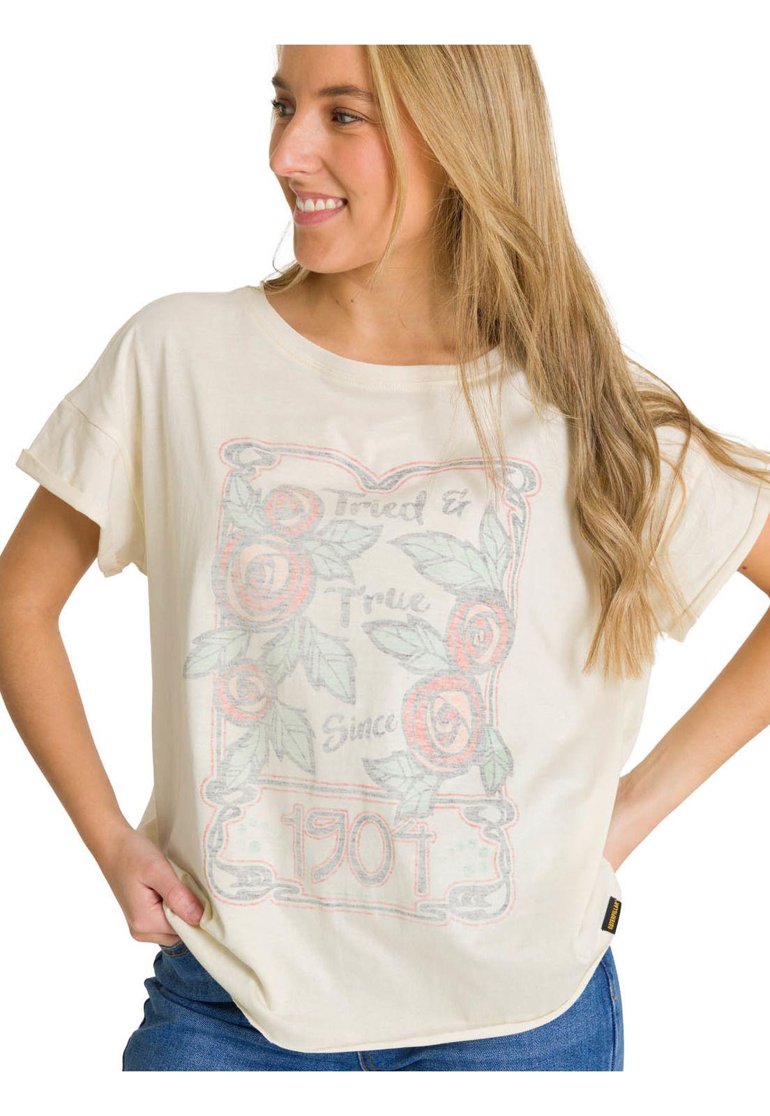Polera Manga Corta Mujer Diseño Blanco-5