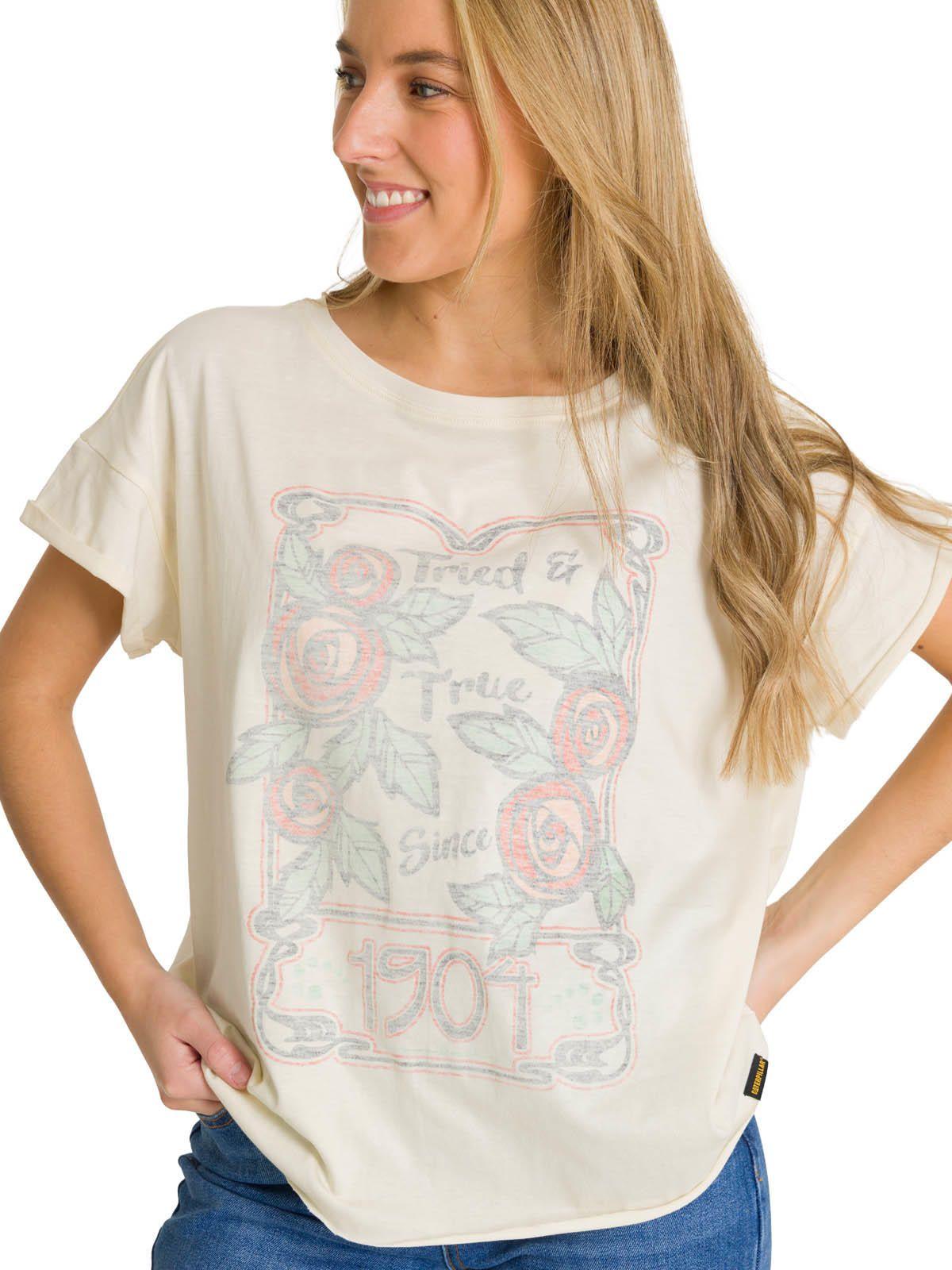Polera Manga Corta Mujer Diseño Blanco-5