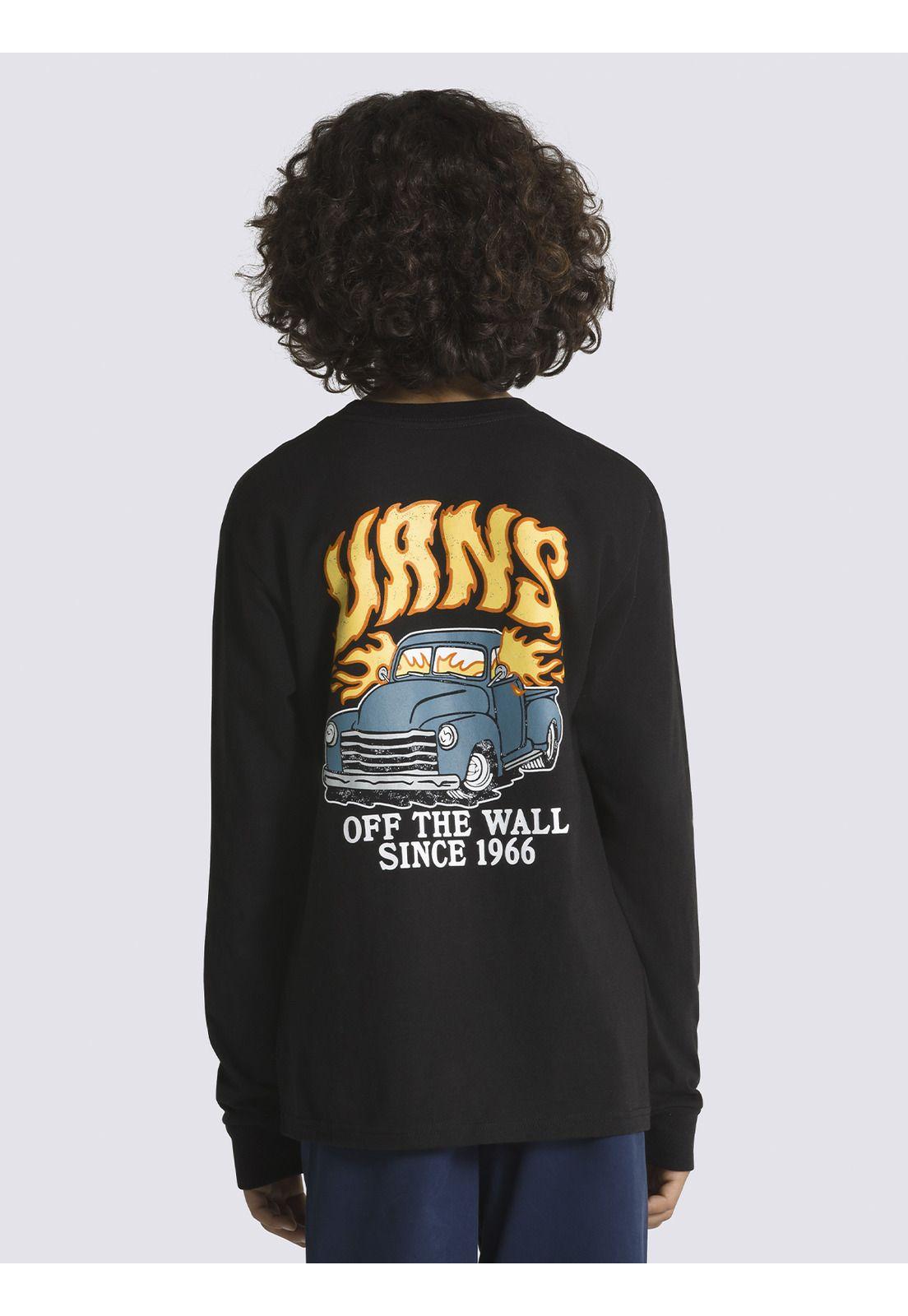 Polera Manga Larga Fired Up Ls Negro Niño-1