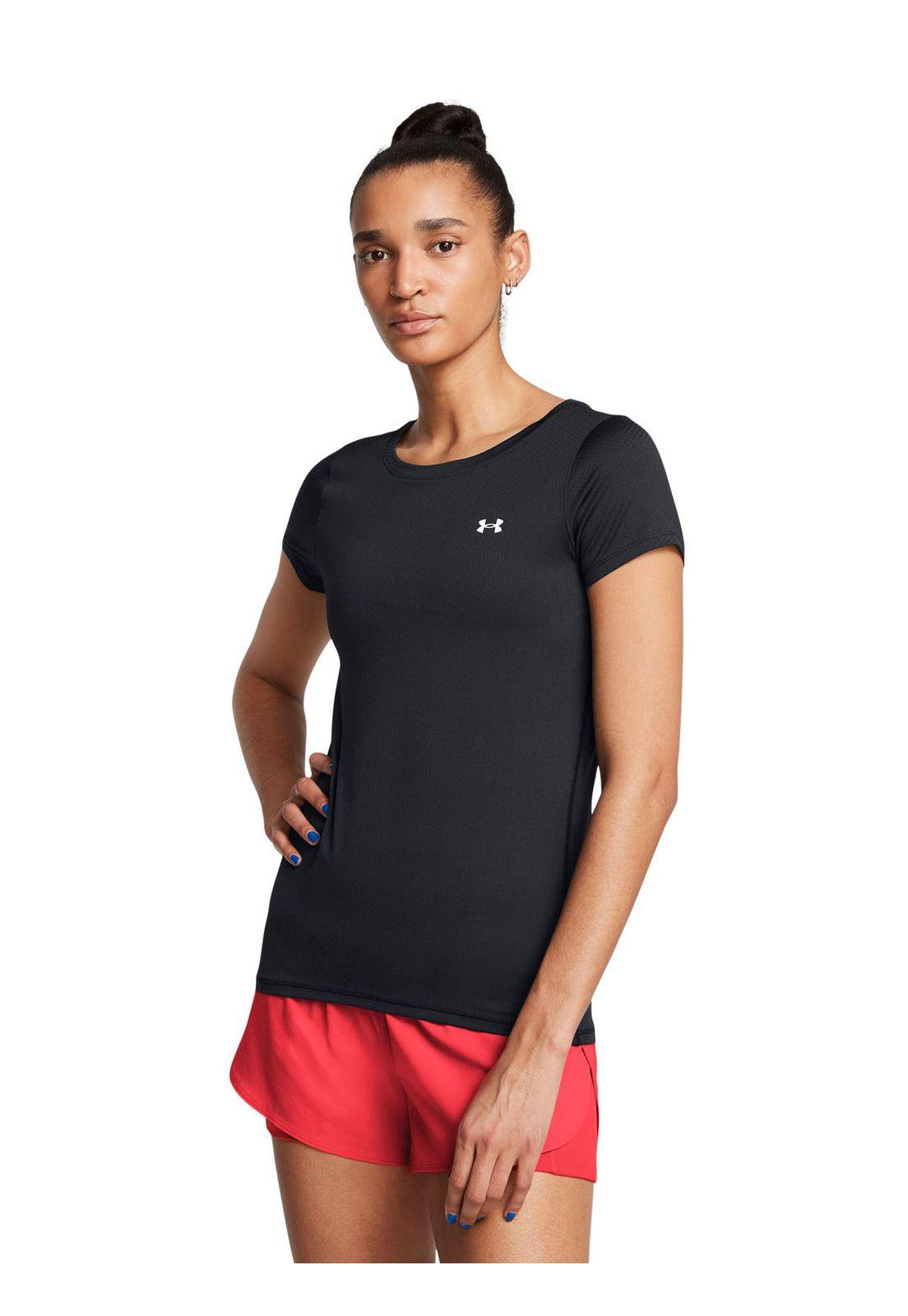 Polera manga crta HeatGear Msh mujer Negro-3