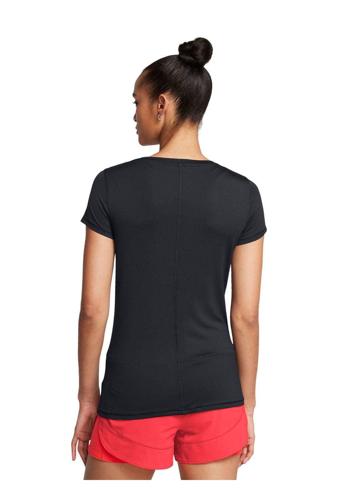 Polera manga crta HeatGear Msh mujer Negro-4