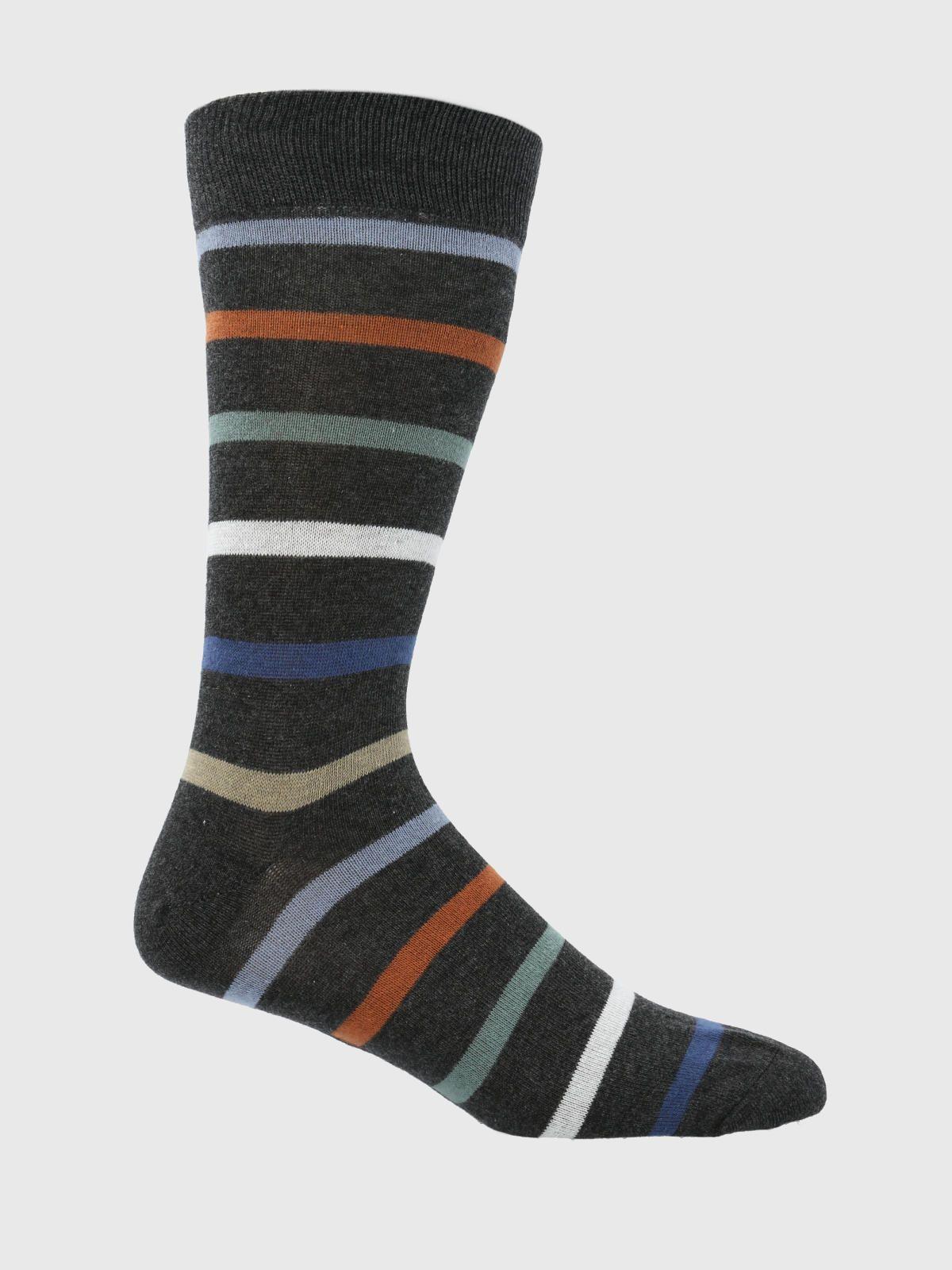 Calcetin Gris Oscuro Stripe Hombre-0