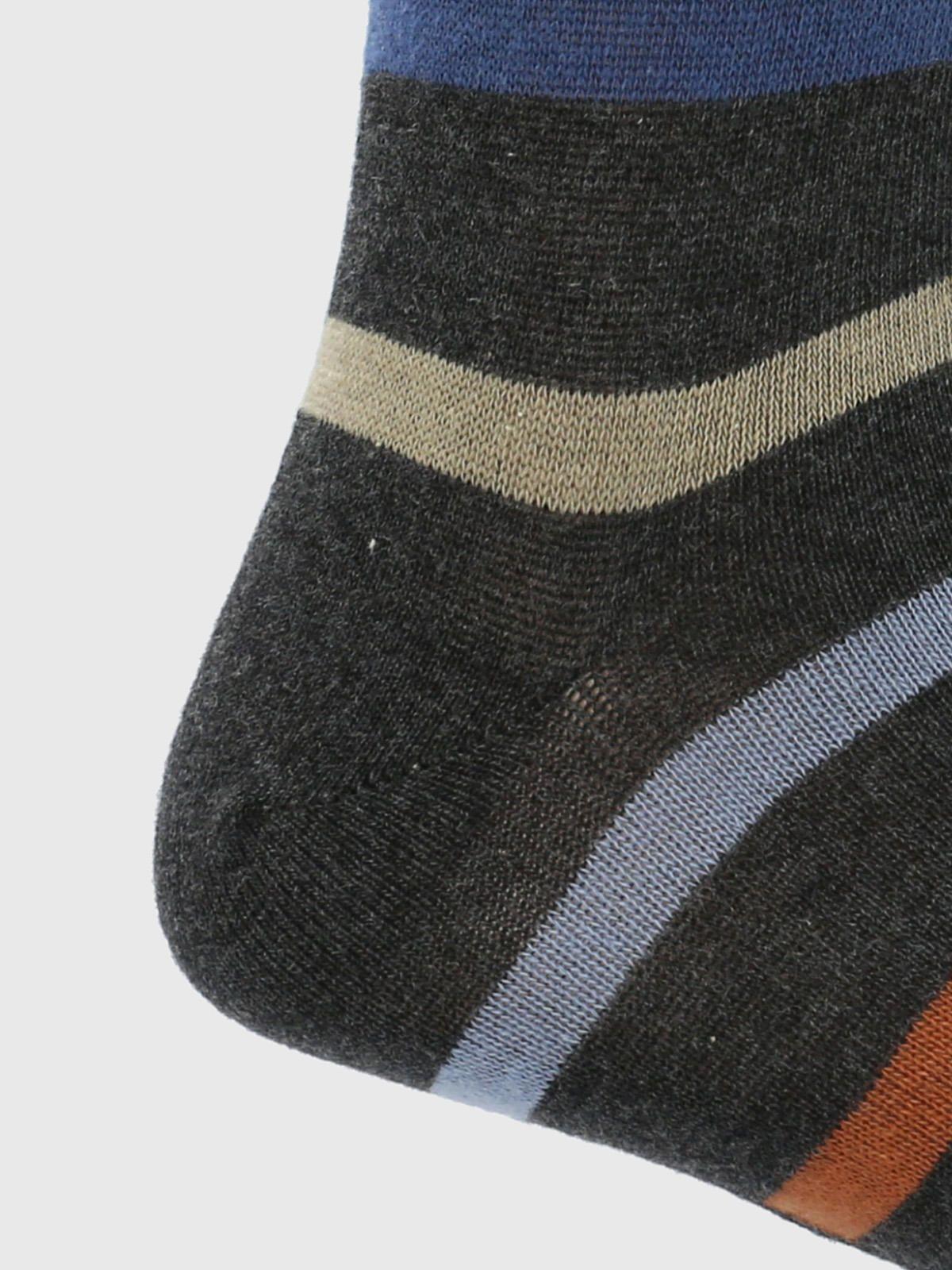 Calcetin Gris Oscuro Stripe Hombre-1