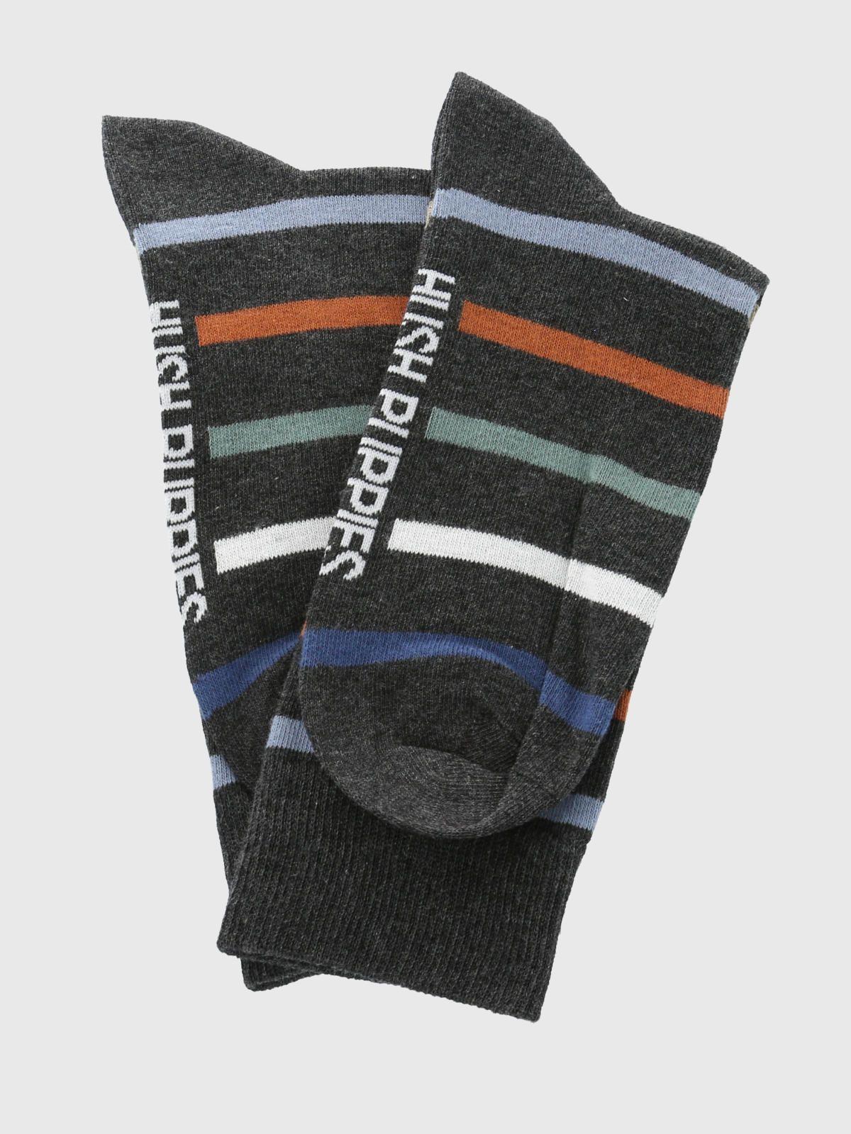 Calcetin Gris Oscuro Stripe Hombre-2